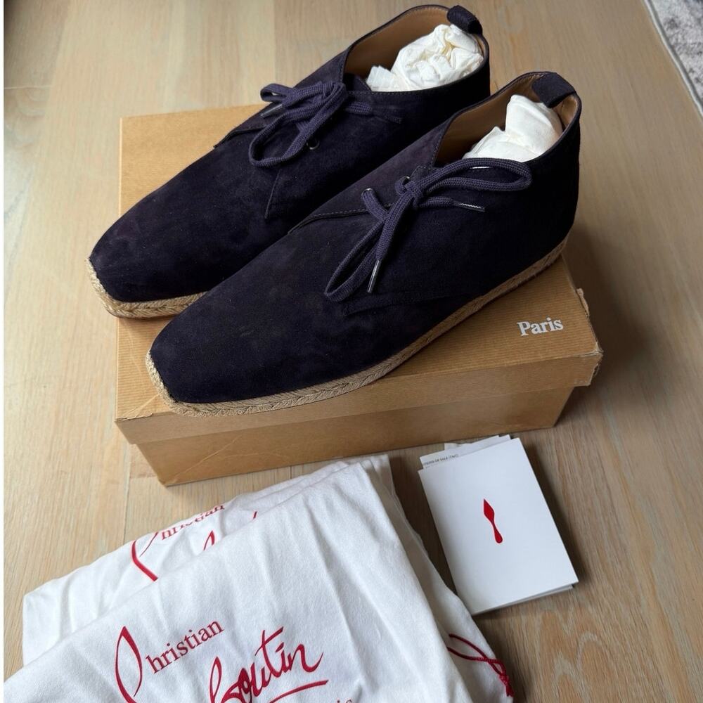Christian Louboutin Alentown Flat Veau Velours Purple Suede EU 46 Mens